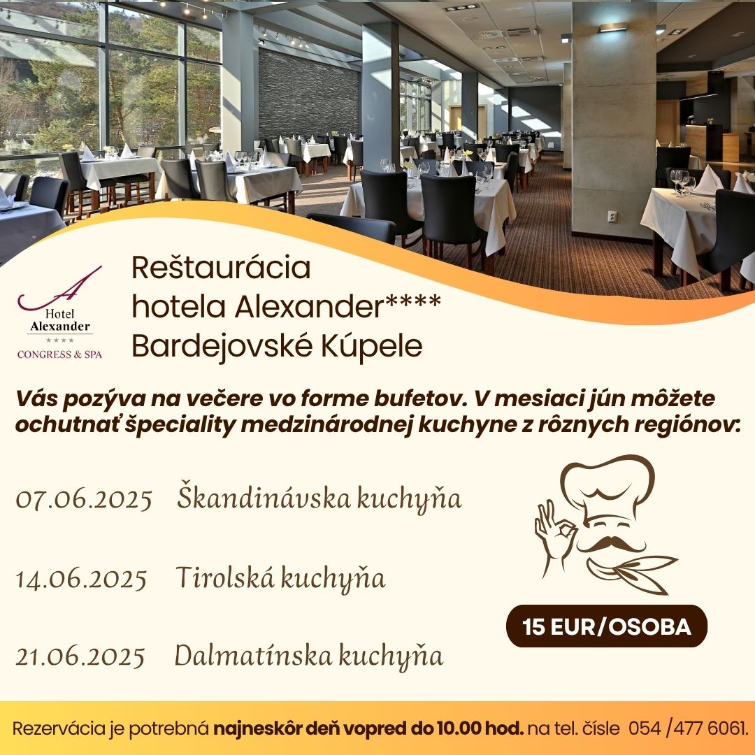 NOVINKA: tradičné zahraničné kuchyne každú sobotu